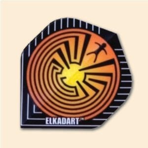 Elkadart Yellow Circle with Person on Black with White Stipes Standard Flight