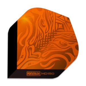 Dragon hologram - Orange dragon - black flight background