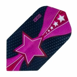 Slim Dart Flight 100 Micron Pink and Black with stars